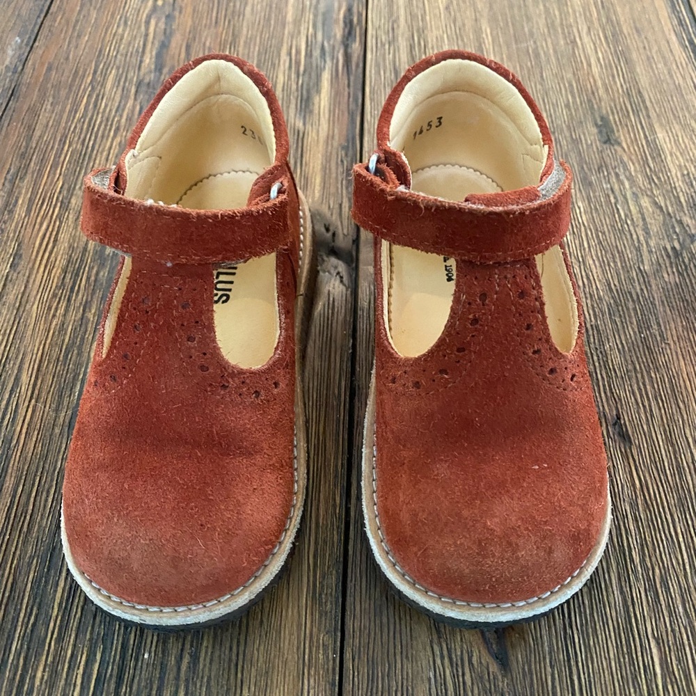 Angulus Rust Suede Mary Jane T-Strap Toddler Shoes - Picture 2 of 12